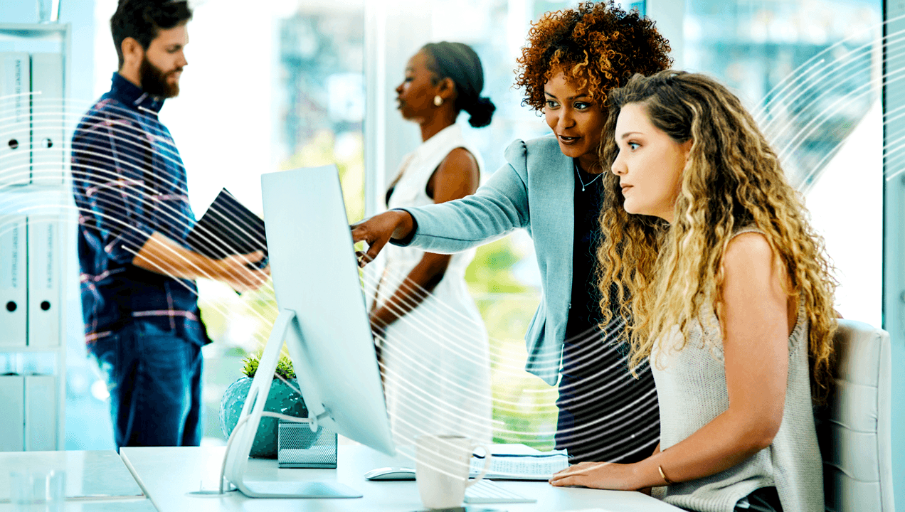 People working in an office together